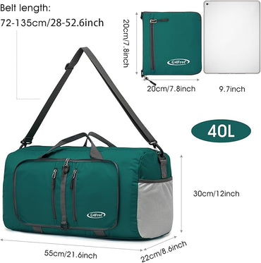 G4Free 40L/65L Foldable Duffel Bag, Water-Repellent Travel Backpack, Lightweight Carry Bag for Overnight Weekender Sports Men Women