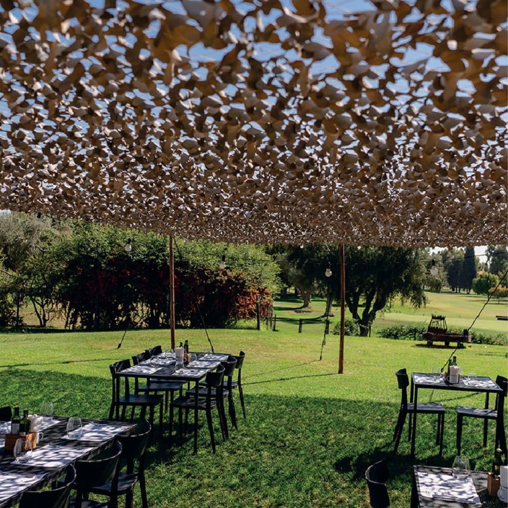 Arcturus EverShade Reinforced Shade Netting | Broadleaf Camo Privacy & Sun Screen | Blocks 30% More Light Than Traditional Netting - 10x10 ft (Desert)