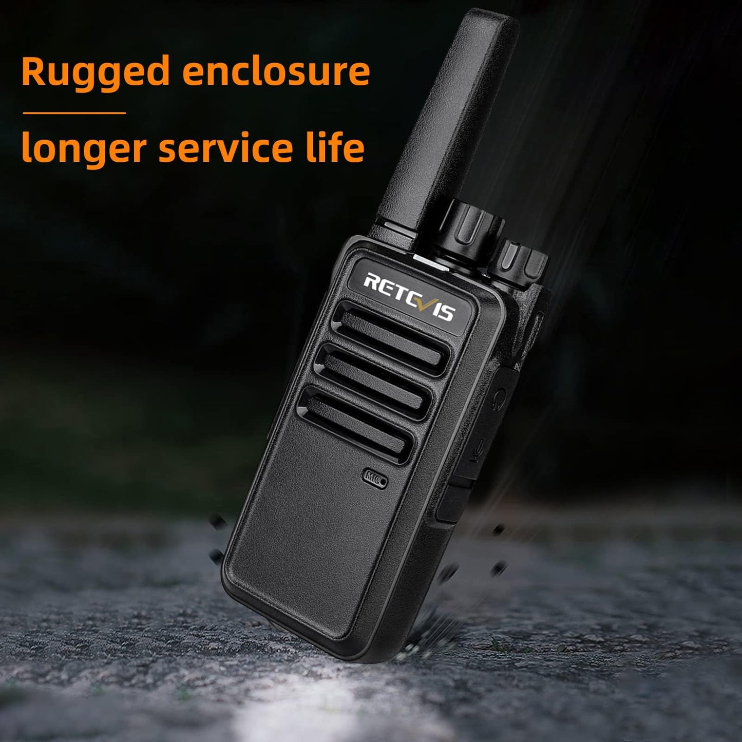 Retevis RT68 Walkie Talkies Rechargeable,Portable FRS Two-Way Radios for Adults,Heavy Duty 2 Way Radios Long Range,USB Charging Base,License Free Walkie Talkie for Road Trip Gifts Camping (2 Pack)