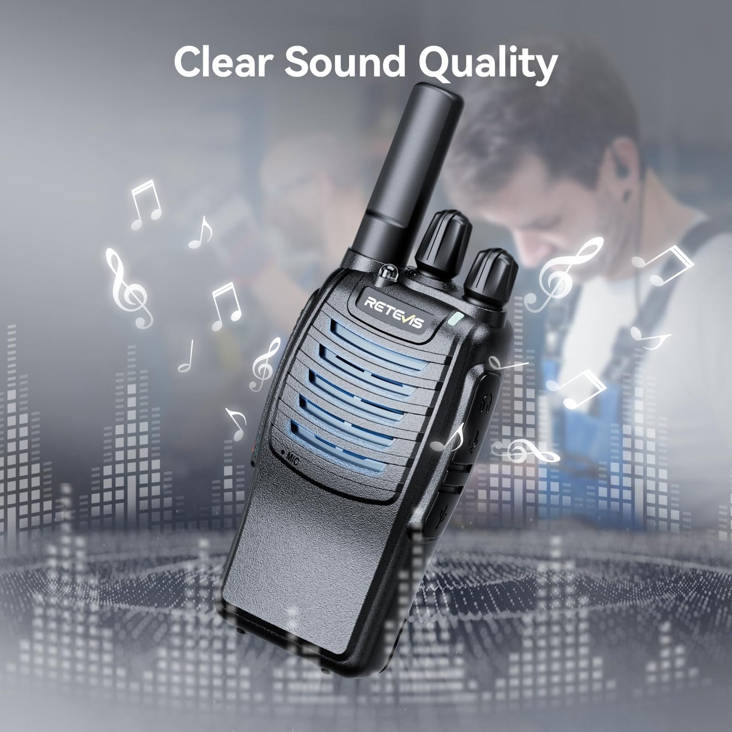 Retevis H-777 2 Way Radios, Walkie Talkies for Adults, Rechargeable Long Range Two Way Radio, Shock Resistant, Short Antenna for Business Education(10 Pack)