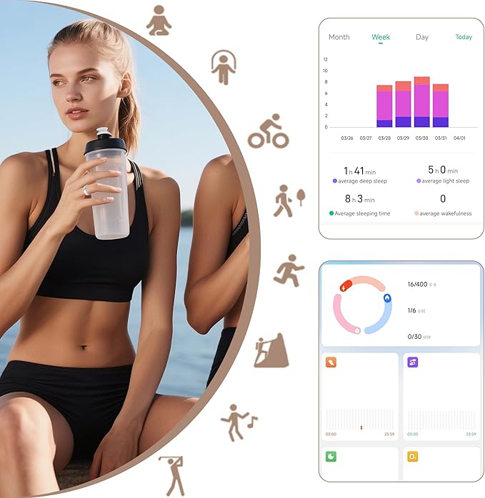 Smart Ring for Men Women with Black Charging Box, Bluetooth, Health Ring , IP68 Waterproof, Fitness Ring Tracks Heart Rate/Sleep/Steps/Sports Activities/Blood Oxygen,non-subscription app (Silver, 8)