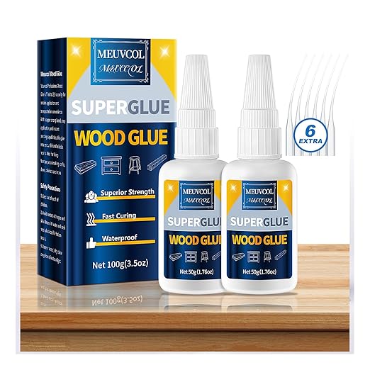 Extra-Strong Wood Glue 100g | Fast-Drying Clear Adhesive for Furniture, Garden & DIY Crafts