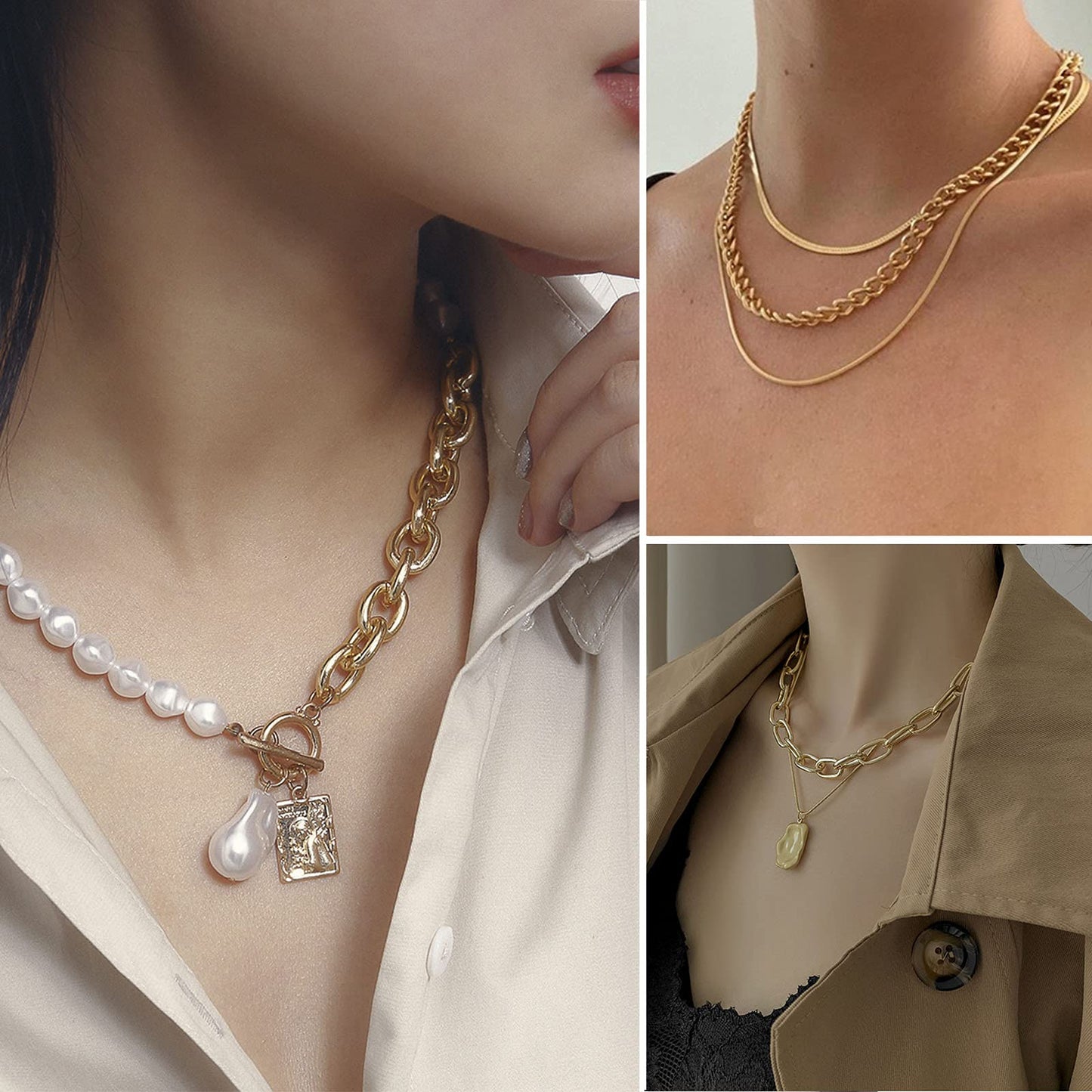 Women's Accessories - 36-Piece Gold Plated Jewelry Set Necklaces Bracelets Earrings Rings Gift