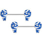 14G 9/16 Blue White Mummy Halloween Barbell Nipple Ring Set