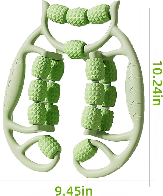 Deep Tissue Massage Roller for Legs Leg Massager Roller Thigh Massager PP 18-Wheel 9.45x10.24x4.33in Pink/Green for Home Fitness Muscle Recovery Men Women (12Wheels,Green)