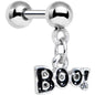 16G 1/4 Clear Gem Boo Halloween Dangle Cartilage Tragus Earring