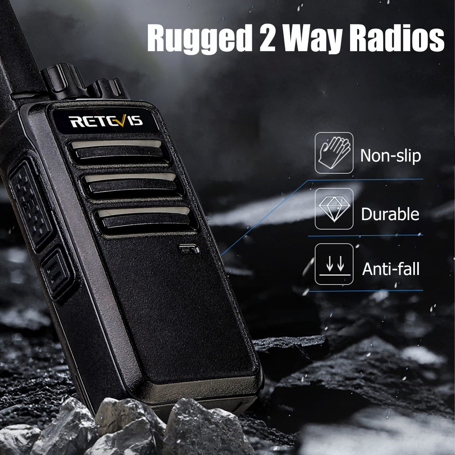 Retevis RT68 2 Way Radio, Long Range Walkie Talkies for Adults (10 Pack) with 10 Multi Way Charger, Easier Securer Charging, 1200mAh, Compact Handheld Two Way Radios Rechargeable for Industry