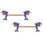 14G 9/16 Blue Gem Rose Gold Tone Dolphin Barbell Nipple Ring Set