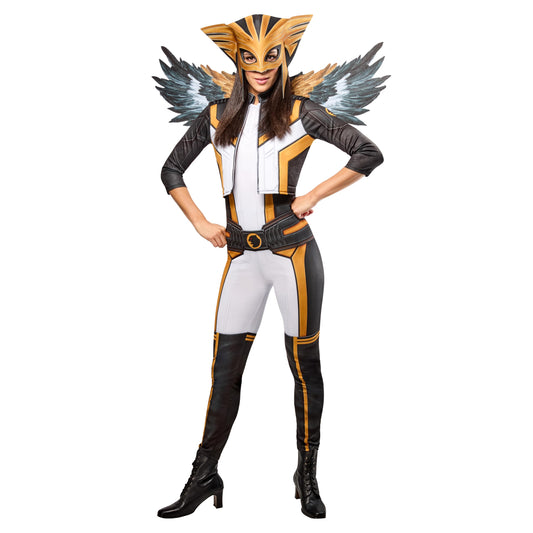 Hawk Girl Costume - Women's Superman Movie Jumpsuit with Wings and Headpiece