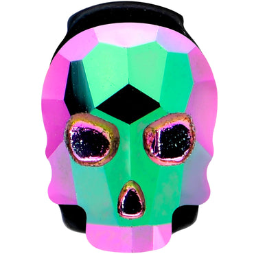 Aurora Gem Black Sugar Skull Barbell Tongue Ring