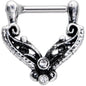 16G 3/8 Clear Gem Scrollwork Cartilage Clicker