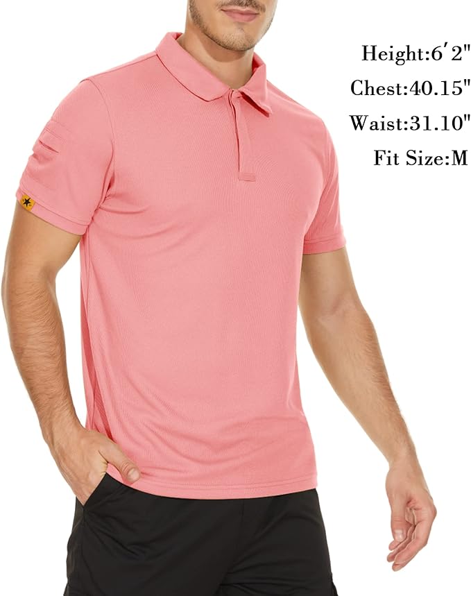 V VALANCH Mens Polo Shirts Short Sleeve Moisture Wicking Golf Polo Athletic Collared Shirt Tennis T-Shirt Tops