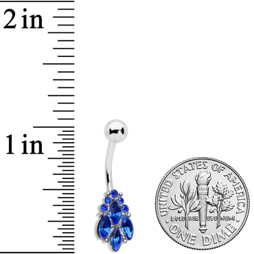 Blue CZ Gem Fountain Belly Ring