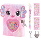 Girls Heart Diary with Lock and Keys - Cute Plush Secret Journal Notebook Gift Ages 6-8