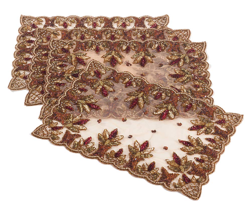 Fennco Styles Stunning Hand Beaded Table Placemats