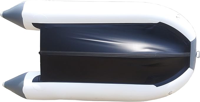 Newport 10ft 6in Newport Model Inflatable Dinghy Boat Transom Sport Tender - 5 Person - 15HP USCG Rated, White/Gray