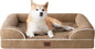 EHEYCIGA Orthopedic Dog Beds for Extra Large Dogs 44x32Inch, Waterproof Memory Foam XL Pet Bed with Sides, Non-Slip and Egg-Crate Foam Big Dog Couch Bed with Washable Removable Cover, Grey