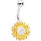 Aurora Gem Scintillating Sunflower Belly Ring