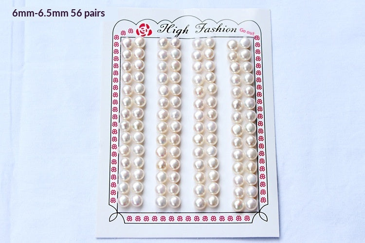 Half-hole Aurora-colored Natural Freshwater Flat-round White Pearls