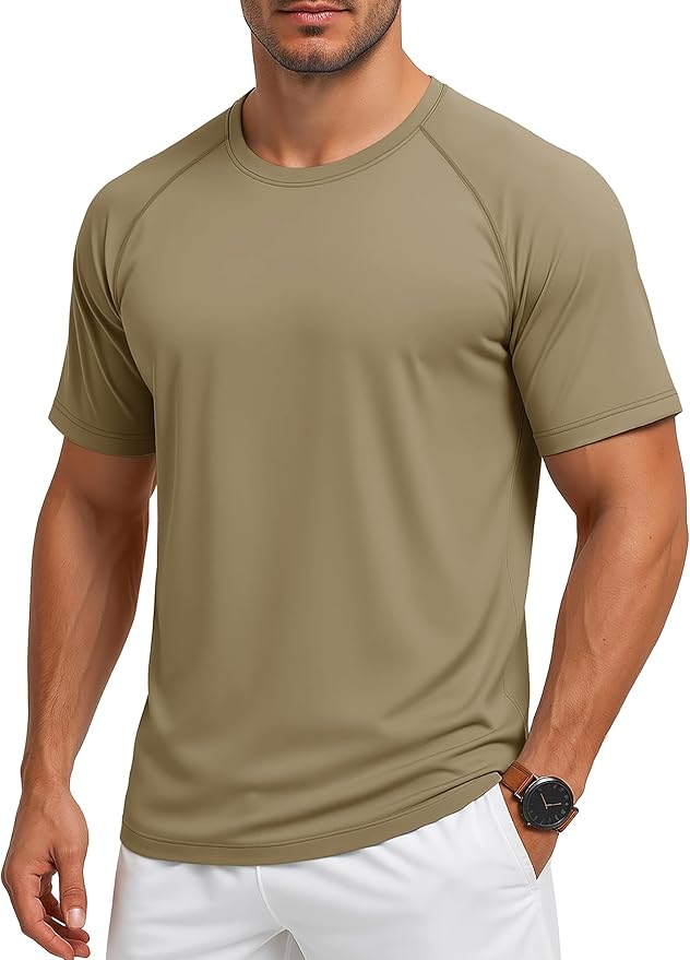 MAGCOMSEN Men's Short Sleeve UPF 50+ Sun Protection Shirts Quick Dry Athletic T-Shirt Hiking Running Swimming Rash Guard