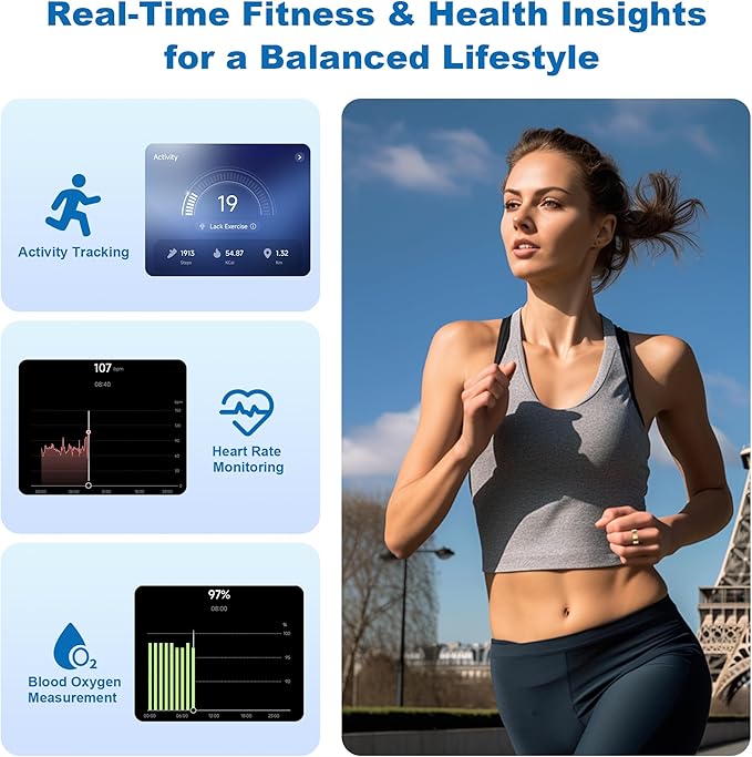 Smart Ring for Women & Men-Size First Before You Buy, No APP Subscription,7-10 Days of Use,Sleep|Activity|Stress|Heart Rate Tracker, Compatible with iOS and Android (Rose Gold, 9)
