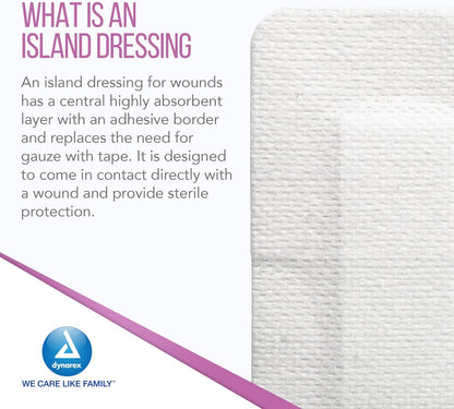 Dynarex Island Dressing Sterile, 6" x 6" - 25ea/bx 6bxs/cs (150 Count)