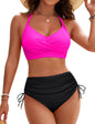 Women's High Waisted Bikini Set - Tummy Control Swimsuit with Crisscross Back