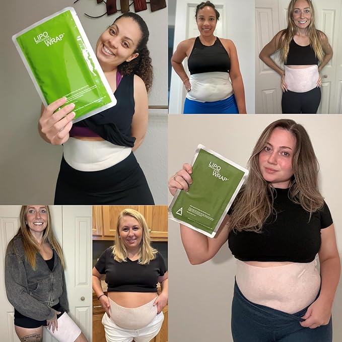 Ultimate Body Wrap with Guarana, Green Tea, and Seaweed Works for Stomach Belly Legs Arms Abdomen. 4 Wraps
