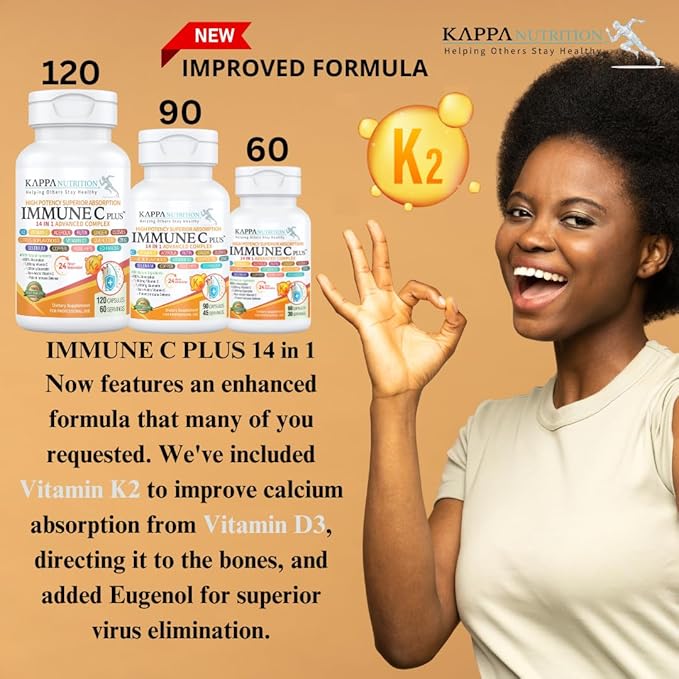 Quercetin 1,000mg, Vitamin C 1,000mg, Zinc 50mg, Vitamin D3 5,000iu, Selenium, Copper, Acerola, Ginger, Rutin, Bitter Orange, Rose Hips, Echinacea, Immune C Plus, 14 in 1 Immune C Plus (120 Count)
