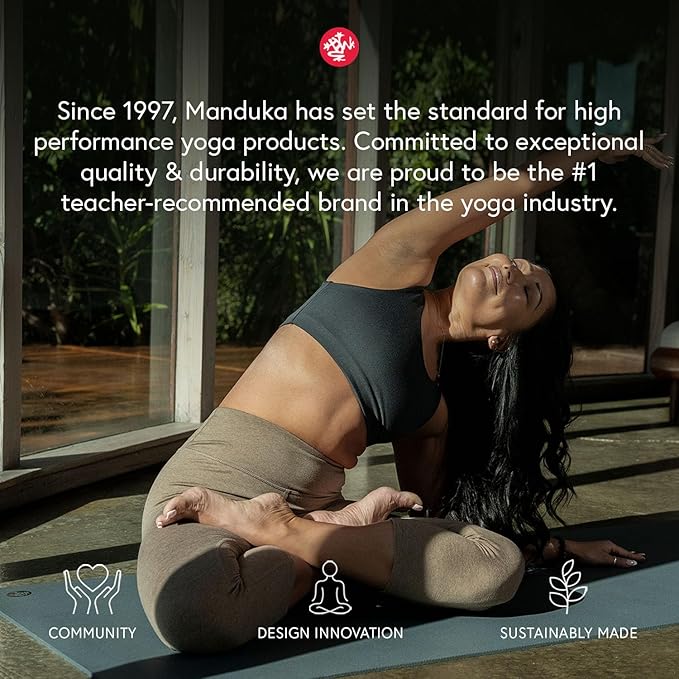 Manduka Shala Yoga Rug 71" - Outdoor Yoga & Meditation | Foldable & Machine Washable | Natural Cotton | Handmade | 71 x 26 inches | Flaneur Blue