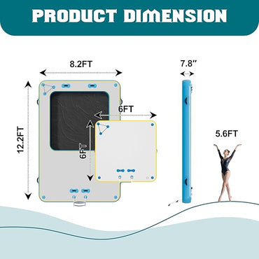 Specraft Inflatable Floating Dock, Non-Slip Air Dock Platform loating Island Raft with Rope Ladder for Pool Lake Beach Ocean