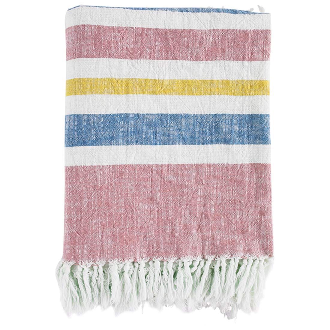 Fennco Styles Multicolor Striped Tassel Throw Blanket
