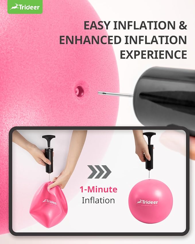 Trideer Pilates Ball - 7-8 inch with Pump, Small Core Ball for Yoga, Barre, Physical Therapy