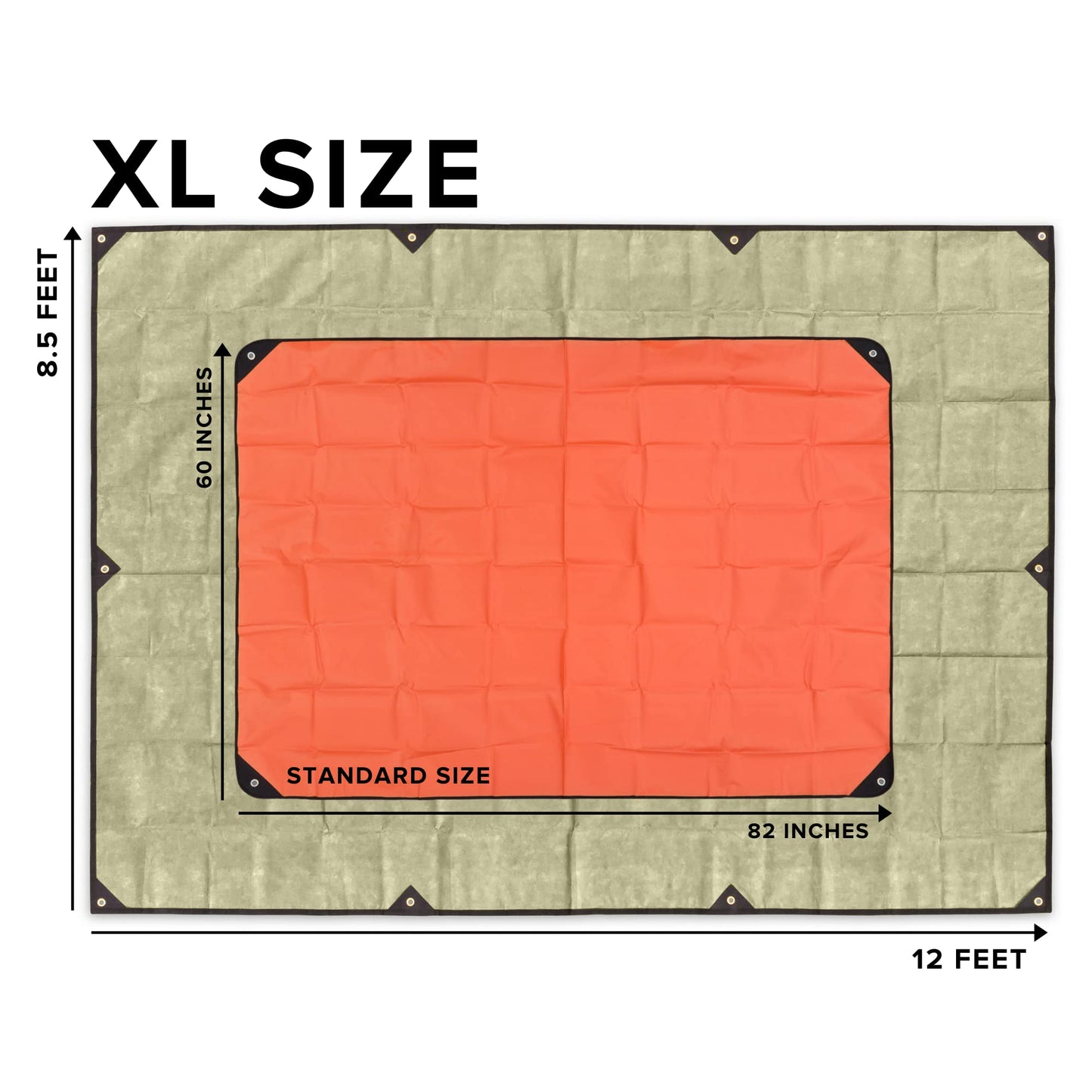 Arcturus XL Heavy Duty Survival Blanket – Insulated Reflective Thermal Camping Tarp - 8.5 FT x 12 FT (Olive Green)