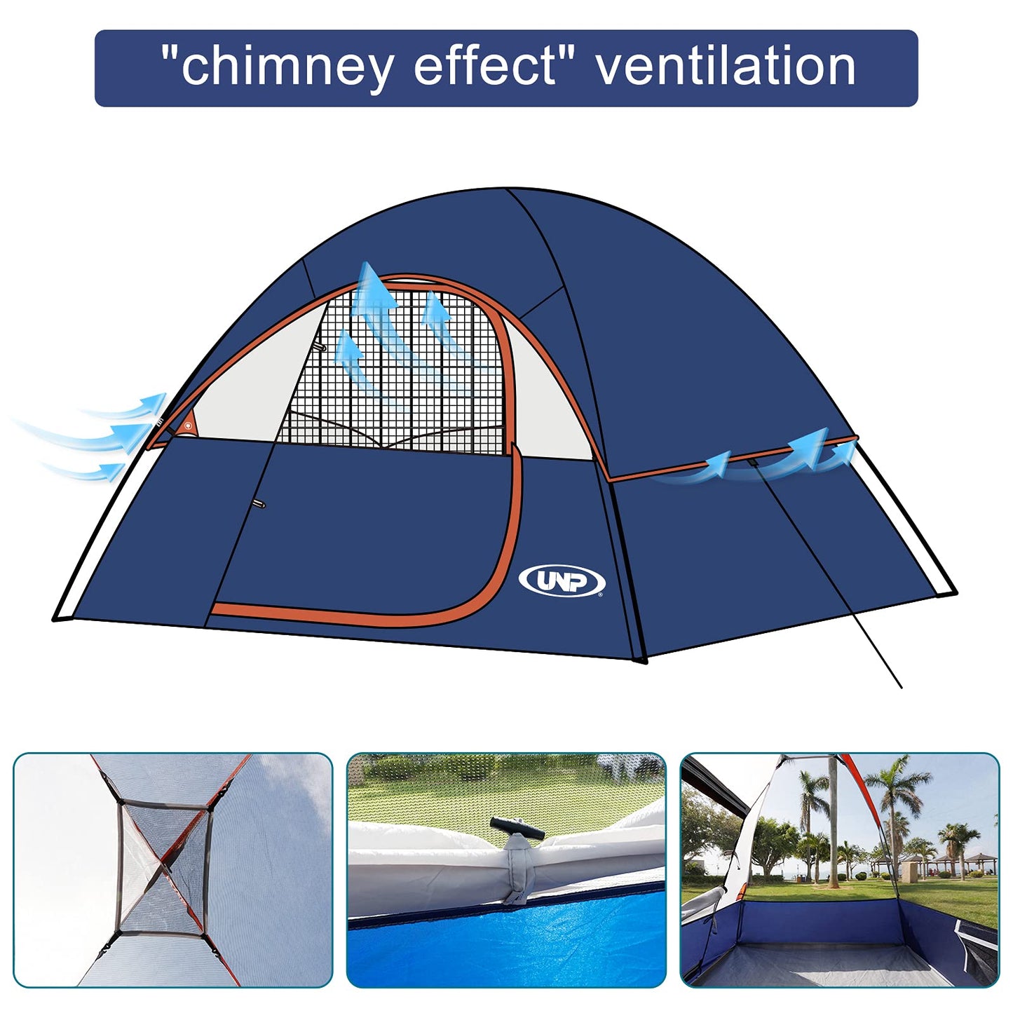 Camping Tent 2 Person, Waterproof Windproof Tent with Rainfly Easy Set up-Portable Dome Tents for Camping…