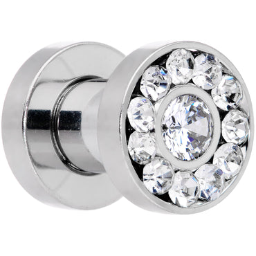 4G Clear Gem Concentric Circles Screw Fit Plug Set