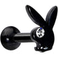 16G 1/4 Licensed Playboy Clear CZ Black Internal Thread Labret
