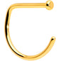 18G 3/8 Gold Tone G23 Implant Grade Titanium D Shape Nose Hoop