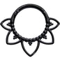 16G 5/16 Black Open Petal Flower Hinged Segment Ring