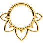 16G 5/16 Gold Tone Open Petal Flower Hinged Segment Ring