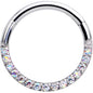 16G 3/8 Aurora Gem Paved Elegance Hinged Segment Ring