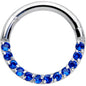 16G 5/16 Deep Blue Gem Paved Elegance Hinged Segment Ring