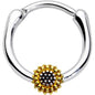 16G 3/8 Textured Yellow Sunflower Cartilage Clicker