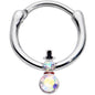 16G 3/8 Aurora Gem Winter Snowman Christmas Hinged Segment Ring