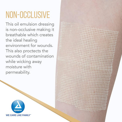 Dynarex Oil Emulsion Dressing, 3" x 3", 50ea/bx 4bxs/cs (100 Count)