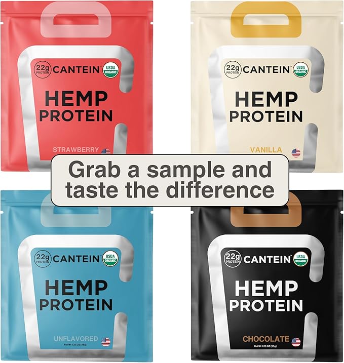Organic Hemp Protein, Vegan Protein Powder, Clean Plant Based Protein Powder, Non Dairy Protein, Lactose Free Natural Protein, Gluten Free- 1 Servings, Strawberry