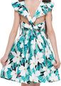 Girls Floral Cotton Dress - Sleeveless Summer Dress with Zipper Closure
