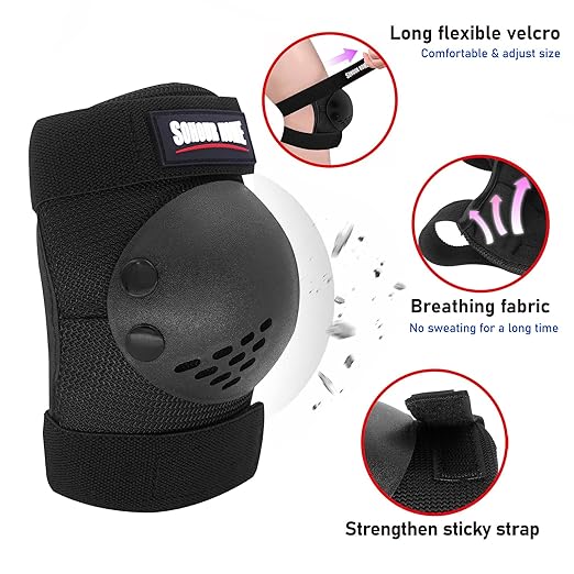Youth/Kids Knee Pads Elbow Pads Wrist Guards Protective Gear Set for 3-15 Years Child Roller Skates, Skateboard, Cycling, Inline Skating, BMX Bike, Balance Bike, Scooter Riding and Other Outdoor Sports