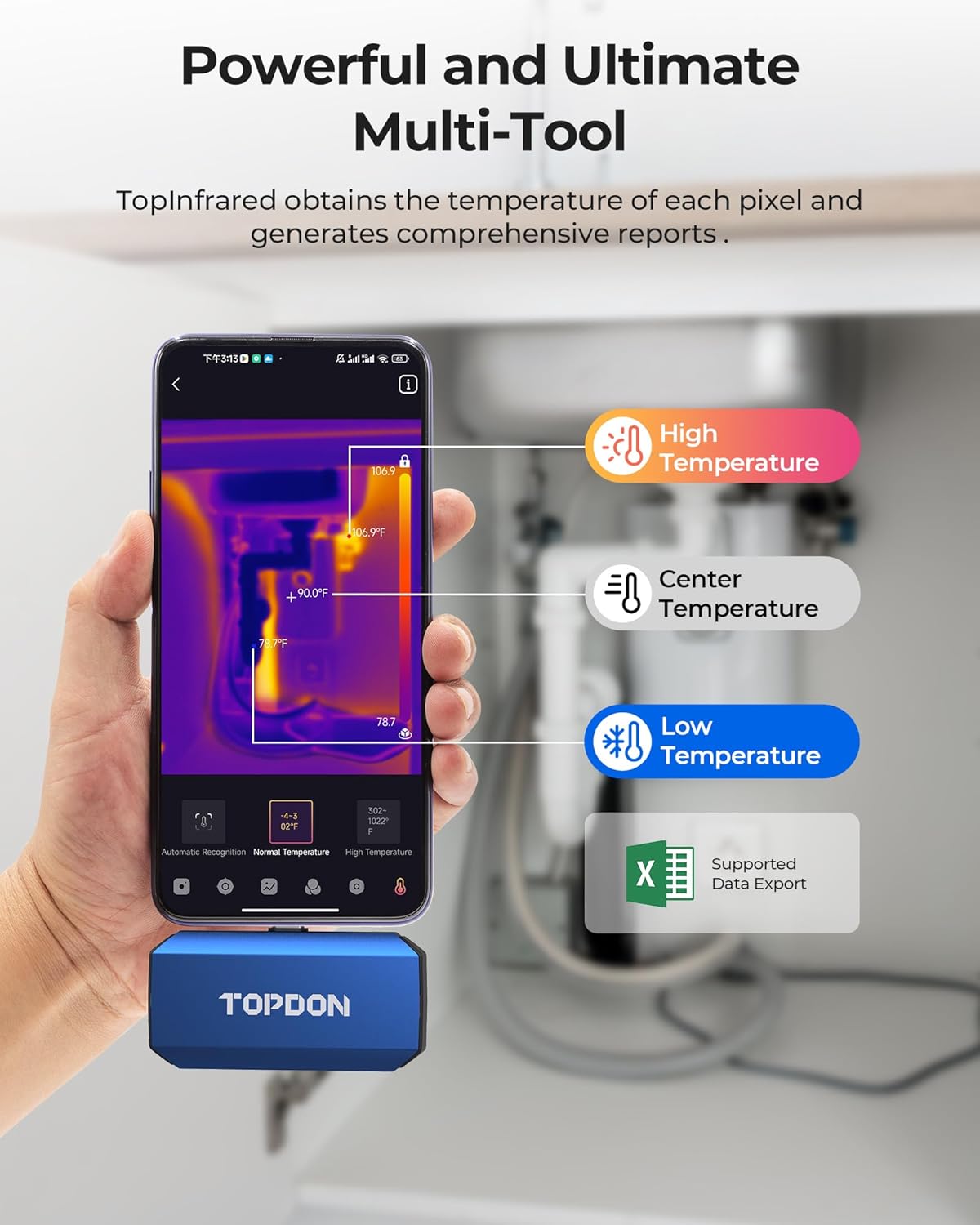 TOPDON TC001 Plus Thermal Camera for Android, 512 x 384 Super Resolution with Visual Camera, 256 x 192 IR Resolution, Dual-Lens Thermal Imaging Camera for Smartphones and Tablets, PC (not for iOS)