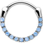 16G 3/8 Light Blue Gem Paved Cartilage Clicker